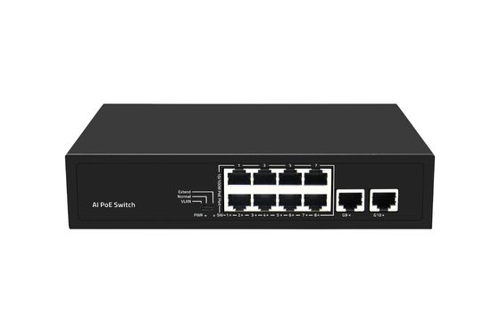 RoHS Network Industrial Ethernet Switch 10 portów 1000M Uplink AI dla finansów